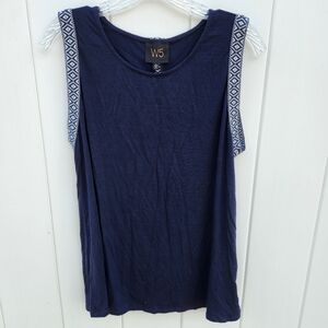 W5 Anthropologie Navy Blue Tank Top